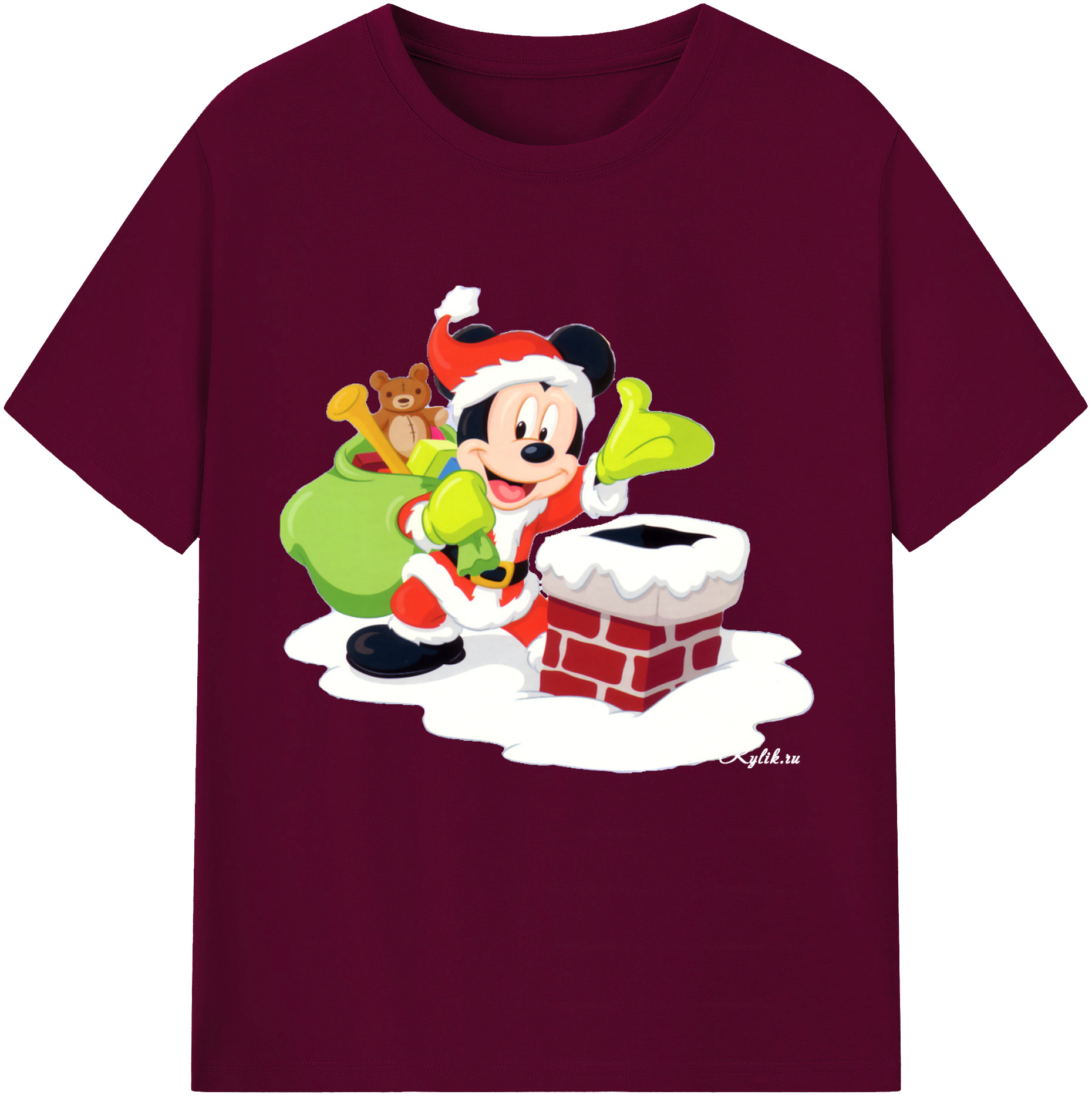 （画像用） ミッキーマウス Mickey Mouse レディースカジュアルプリントTシャツ（綿100％）